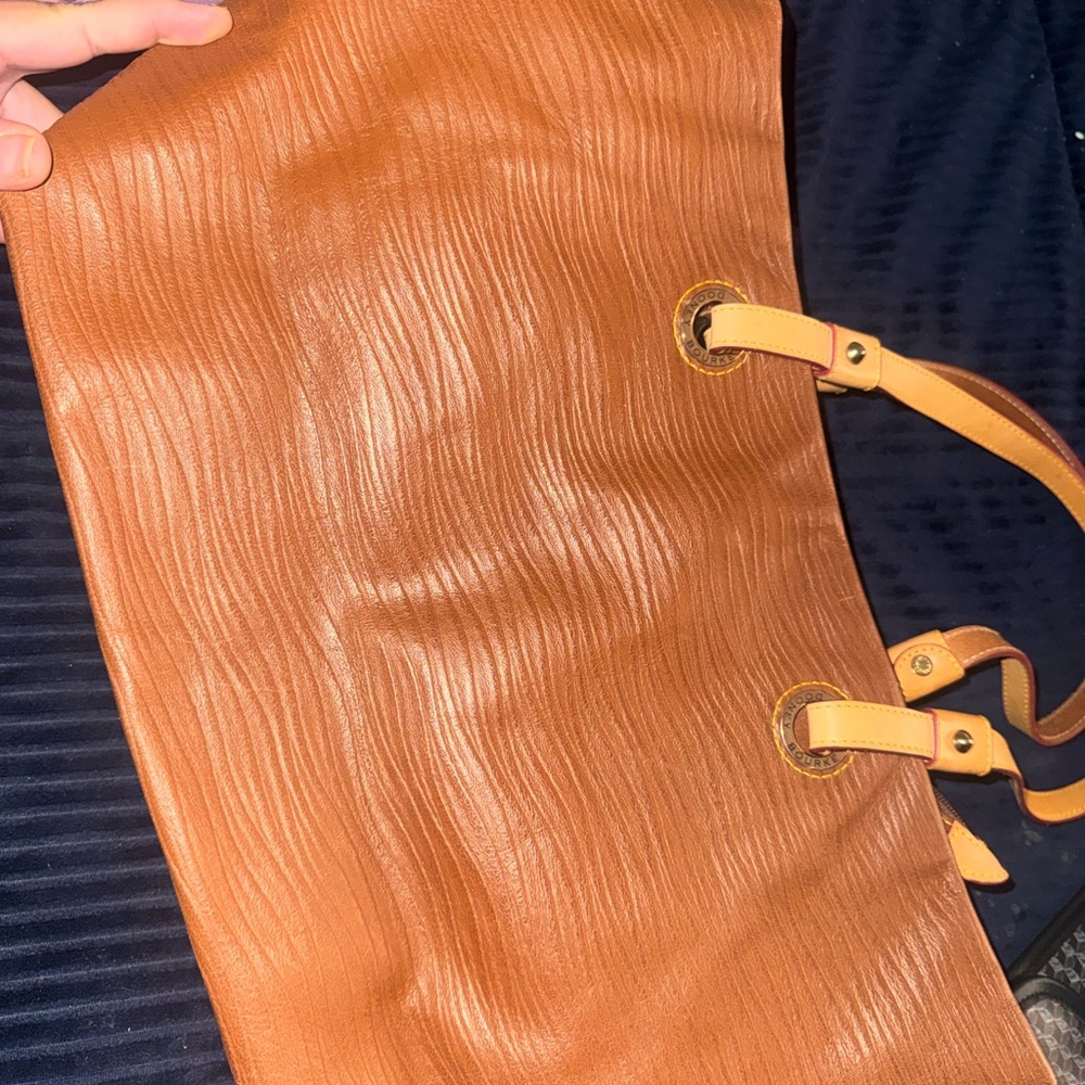 Dooney & Bourke Large Brown Leather Shopper Tote Bag